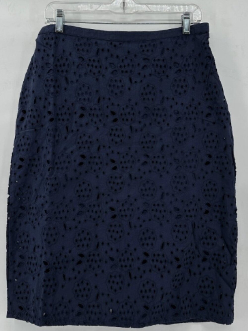 Boden Navy Eyelet Embroidered Skirt A-Line Feminine Cotton Size 6 - Picture 2 of 7